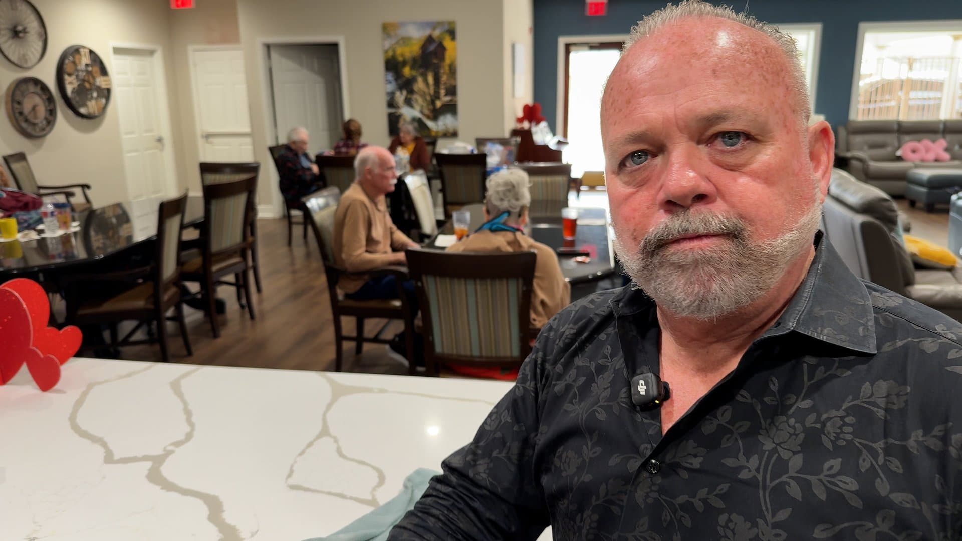 Photo of Scott with residents today